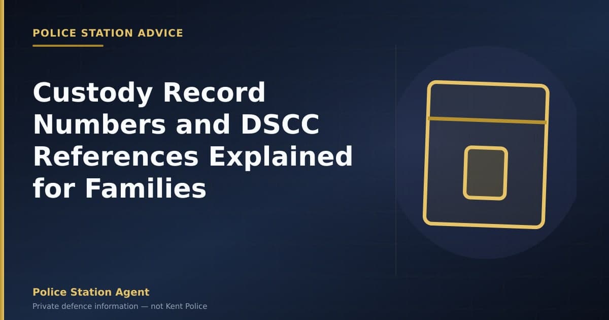 Custody record numbers and DSCC references explained