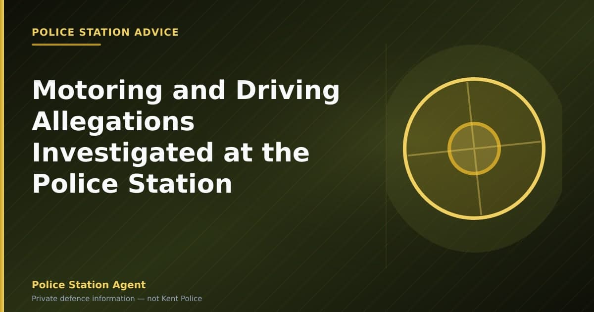 Motoring and Driving Allegations Investigated at the Police Station