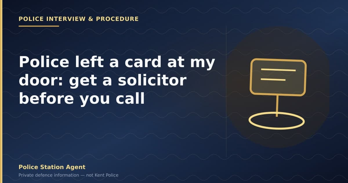 Police calling card left at a door — what to do before you call back