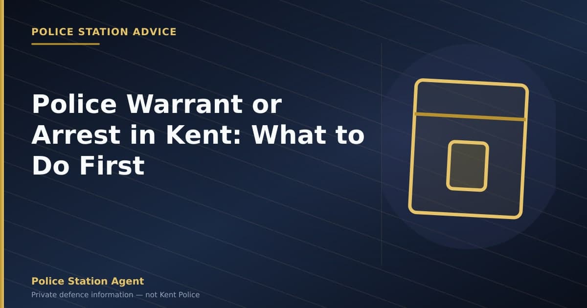 Police warrant or arrest in Kent — first steps and legal advice