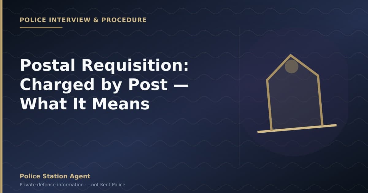Postal requisition — charged by post to attend magistrates court