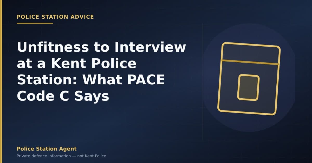 Unfitness to Interview at a Kent Police Station: What PACE Code C Says