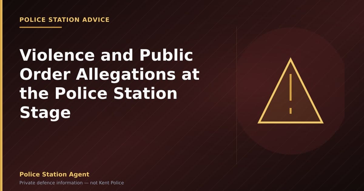 Violence and Public Order Allegations at the Police Station Stage