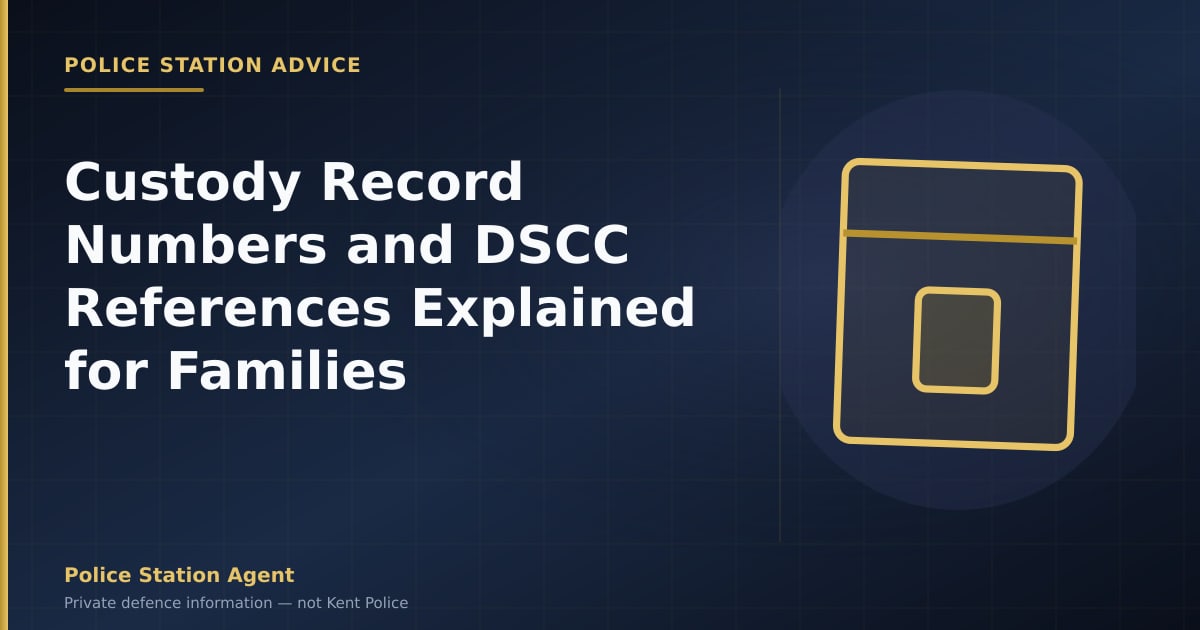 Custody record numbers and DSCC references explained