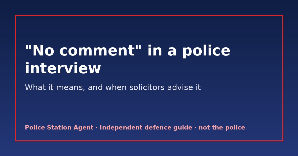 What no comment means in a police interview