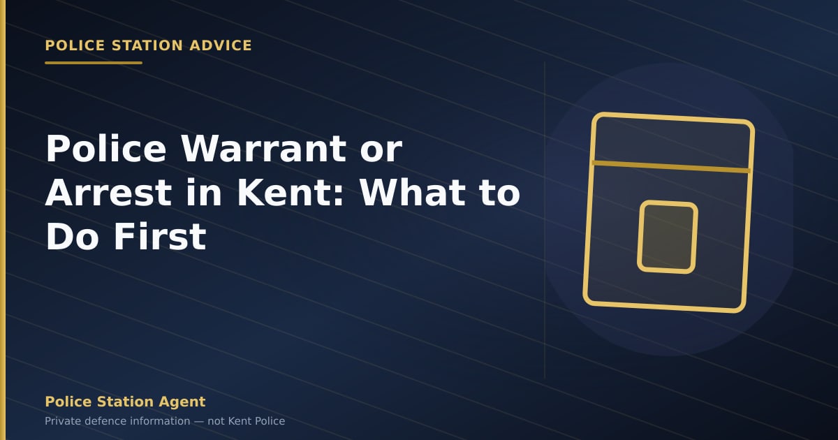 Police warrant or arrest in Kent, first steps and legal advice